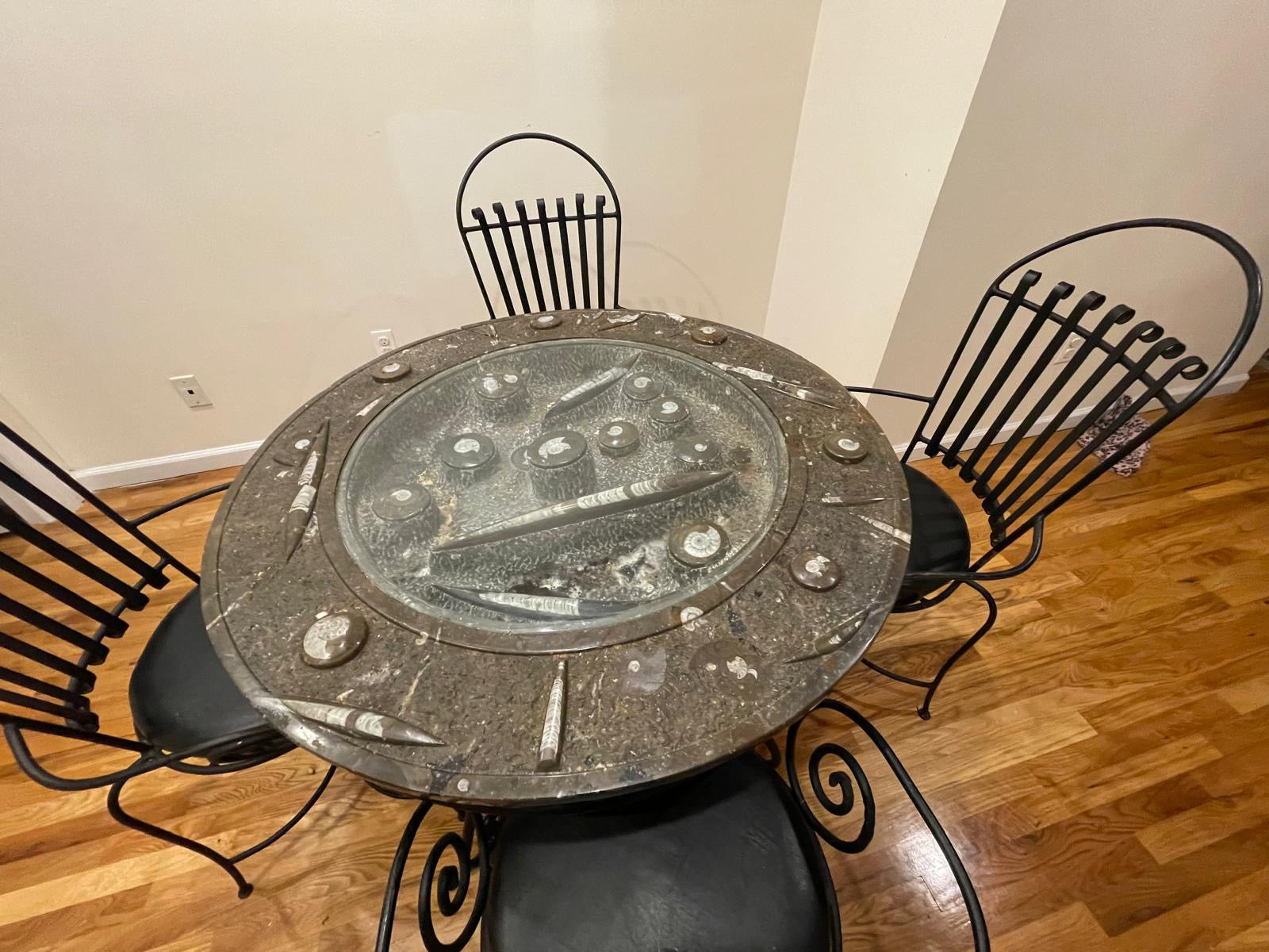 Moroccan fossils table