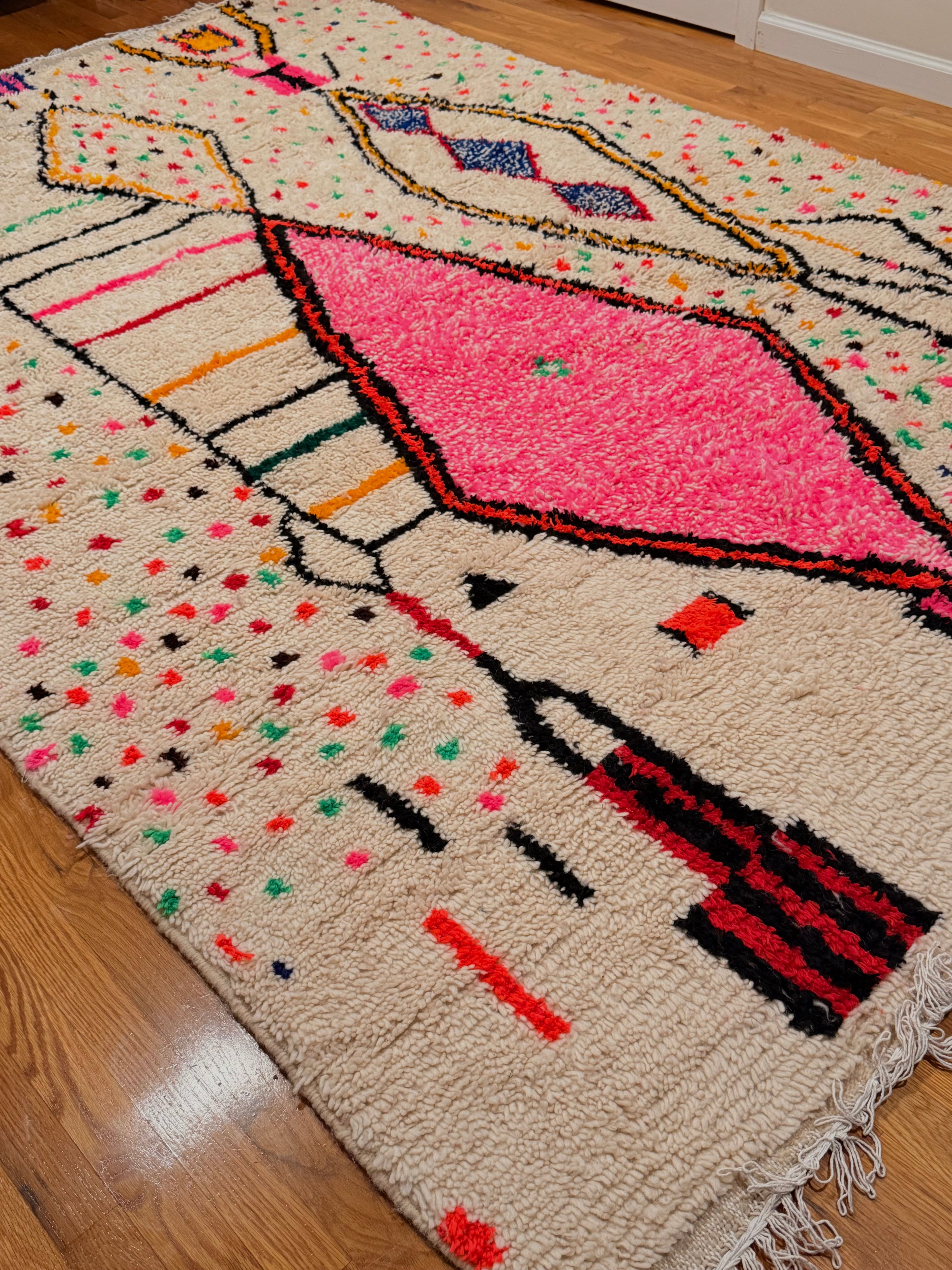 The Azilal Geometric Key rug