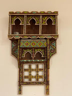 Moroccan wooden wall shelf